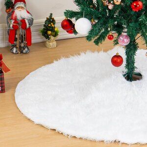 31 In Christmas Tree Skirt Faux Fur Tree Skirt for Party Decorations X003Y9GVW1